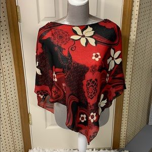 Floral pattern poncho